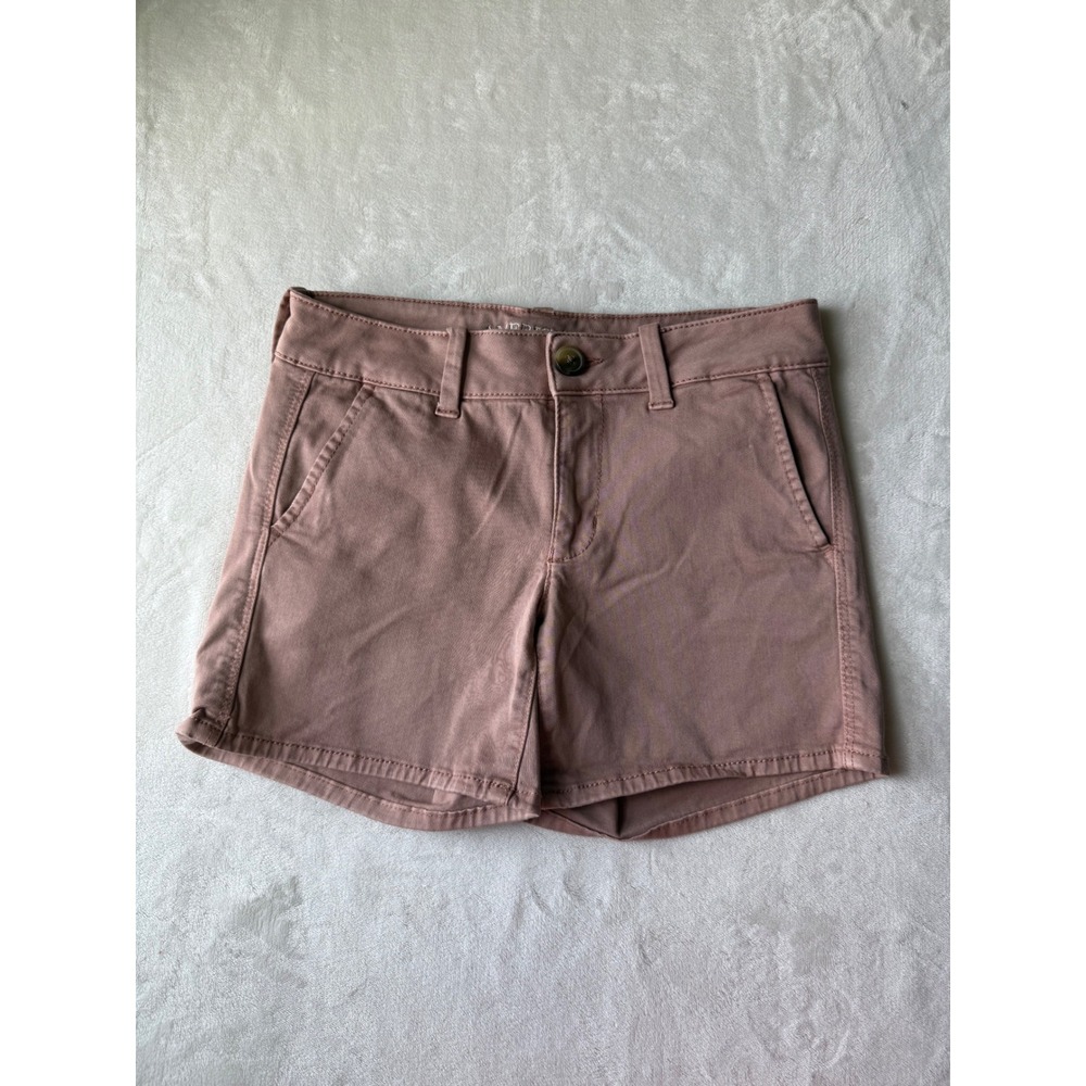 American Eagle Outfitters Super Stretch Midi Shorts Mauve Pink Womens Size 2